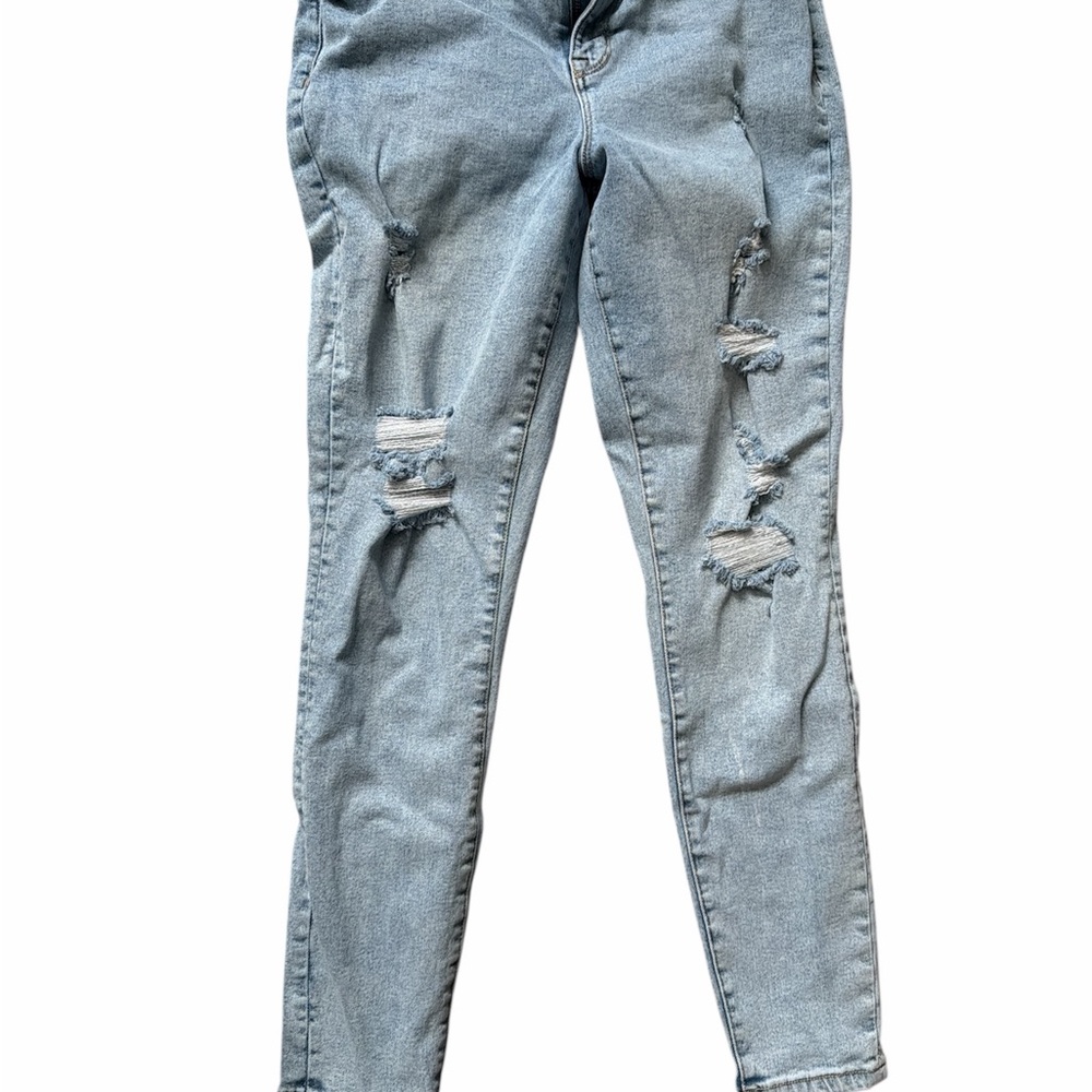 Maurices Light Blue Distressed Skinny Jeans